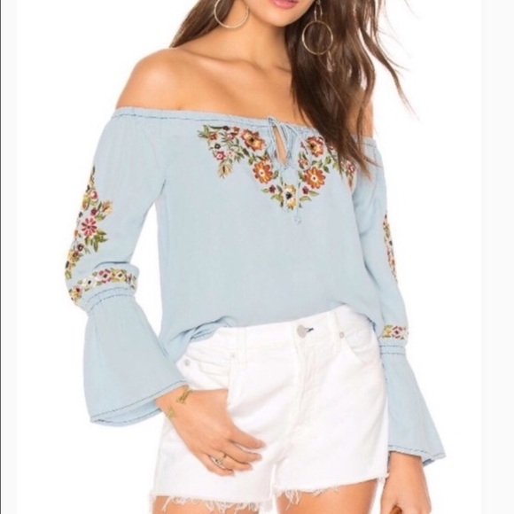 Anthropologie Tops - Cupcakes & Cashmere Off Shoulder Embroidery Top S